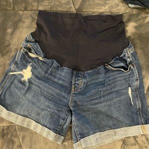 Maternity jean shorts